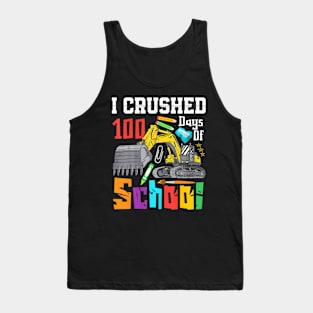 I Crushed 100 Days Of School Construction Vehicle Boys Tank Top